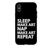 Sleep Nap Make Art Repeat Lover Artist Coque pour iPhone X/XS
