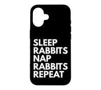 Sleep Nap Rabbits Repeat Rabbit Alover Coque pour iPhone 16
