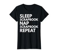 Sleep Nap Scrapbook Repeat Lover Scrapbooking Scrapbooking T-Shirt Graphique avec Valeur, Femme, Noir, M