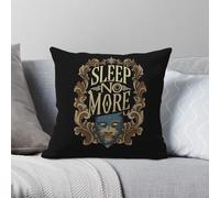 Sleep No More Tragedy Taie d'oreiller carrée en polyester et lin Motif velours Fermeture éclair Décor Taie d'oreiller Canapé Housse de coussin
