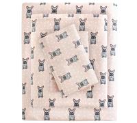 Sleep Philosophy Cosy Flanelle de lit, Coton, Pink French Bulldog, Queen Size