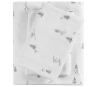 Sleep Philosophy True North by Parure de lit 3 pièces en Flanelle 100% Coton, Ultra Douce, Mignonne, Poche élastique pour Matelas jusqu'à 30,5 cm, skieurs