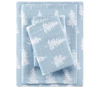Sleep Philosophy True North by Parure de lit Confortable en Flanelle 100% Coton Ultra Doux pour Temps Froid, très Grand lit, Bleu forêt