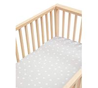 Sleep Silk Drap-housse en soie de mûrier 25 Momme pour lit de bébé | Fini les taches chauves ou la perte de cheveux des nouveau-nés | Parfait pour les peaux sensibles | Croix gris colombe