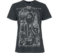 Sleep Token The Night Femme T-Shirt Manches Courtes Noir/Gris L 100% Coton Large