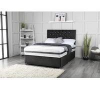 Sleep Vibe - Lit divan avec matelas et tête de lit de 50,8 cm, 2 tiroirs du même côté