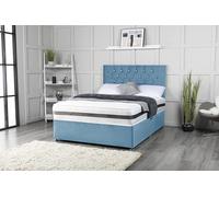 Sleep Vibe - Lit divan avec matelas et tête de lit de 50,8 cm, 2 tiroirs du même côté