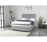 Sleep Vibe - Lit divan avec matelas et tête de lit de 50,8 cm, 2 tiroirs du même côté