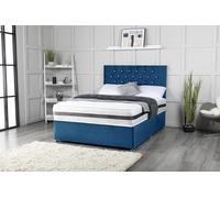 Sleep Vibe - Lit divan avec matelas et tête de lit de 50,8 cm, 2 tiroirs du même côté