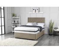 Sleep Vibe - Lit divan avec matelas et tête de lit de 50,8 cm, 2 tiroirs du même côté