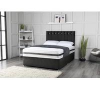 Sleep Vibe - Lit divan avec matelas et tête de lit de 50,8 cm, 2 tiroirs du même côté