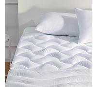 SLEEP ZONE King Size Cooling Mattress Topper, Premium Zoned Cool Mattress Pad Cover, Padded Mattress Protector Breathable Washable, Deep Pocket 8-21" (White, King)