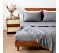 SLEEP ZONE Parure de lit king size 4 pices avec drap-housse, drap plat et 2 taies d'oreiller Poche profonde (gris nid d'abeille)