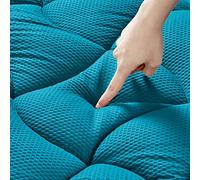 SLEEP ZONE Surmatelas Ergonomique de qualité athlète, rafraîchissant, Doux, Moelleux, avec Poche Profonde jusqu'à 53,3 cm, Large Jupe élastique, Bleu Sarcelle, Grand lit