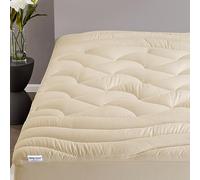 SLEEP ZONE Surmatelas rafraîchissant pour Grand lit, Housse zonée de qualité supérieure, protège-Matelas épais, rembourré, Respirant, Lavable, Poche Profonde de 20,3 à 53,3 cm (Beige, Grand lit)