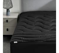 Sleep Zone Surmatelas rafraîchissant, protège-Matelas rembourré doté de Zones, Respirant, Lavable, avec Poche Profonde de 20,3 à 53,3 cm, Noir, lit King-Size