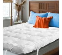 Sleepcare Surmatelas pour lit simple de 10,2 cm d'épaisseur, surmatelas matelassé très profond, en microfibre super moelleuse et respirante avec sangles élastiques