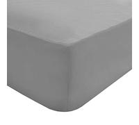 Sleepdown Drap-Housse 100 % Coton égyptien 40 cm de Profondeur 200 Fils pour lit Simple Argenté