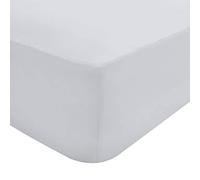 Sleepdown Drap-Housse 100 % Coton égyptien 40 cm de Profondeur 200 Fils pour lit Simple Blanc