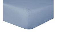 Sleepdown Drap-Housse 100% Pur Coton - Chaud, Confortable, Respirant, Super Doux, avec Poches très Profondes de 32 cm - Bleu Denim - Super King Size, 5056557500956