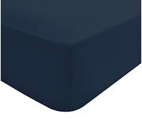 Sleepdown Drap-Housse en Polycoton Facile d'entretien, Infroissable, Super Doux, 32 cm, avec Poche Extra Profonde - Super King Size - Bleu Marine - 5056242764823
