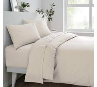 Sleepdown Drap-Housse en Polycoton Naturel pour lit Super King Size