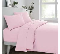 Sleepdown Drap-Housse Super Doux et Confortable en Polycoton Facile d'entretien, 25 cm de Profondeur, Infroissable, Rose Doux, lit Simple