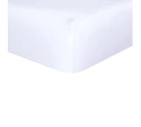 Sleepdown Drap-Housse uni, Chaud, Confortable, Respirant, Super Doux, 100% Bambou, Poches très Profondes de 35 cm, Blanc - Double