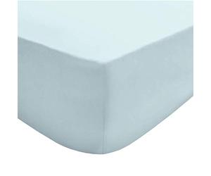 Sleepdown Drap-Housse uni en percale de Coton 180 Fils - Entretien Facile - 25 cm de Profondeur - Bleu uni