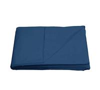 Sleepdown Drap Plat en Lin Doux et Facile d'entretien Mélange de Coton Bleu Super King Size