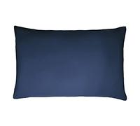 Sleepdown Lot de 2 taies d'oreiller 100% Satin de Coton hypoallergénique 300 Fils au Pouce carré - Bleu Marine, 50 x 75 cm