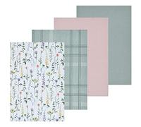 Sleepdown Lot de 4 Serviettes de Table 100% Coton Demi-Panama réutilisables Doux - Vert - 41 x 41 cm