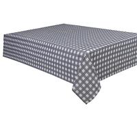 Sleepdown Nappe décorative imprimée Vichy 100% Coton Demi-Panama pour Table de Salle à Manger - Durable et résistante aux Taches - Gris - 137 x 178 cm