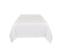 Sleepdown Nappe Unie imprimée 100% Coton Demi-Panama pour Table à Manger - Durable et résistante aux Taches - Blanc - 137 cm x 229 cm