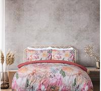 Sleepdown Parure de lit 100% Pur Coton avec Housse de Couette et taie d'oreiller Motif Floral Multicolore 135 x 200 cm