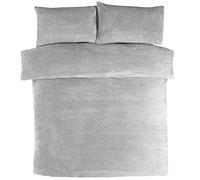 Sleepdown Parure de lit en Polaire avec Housse de Couette et taies d'oreiller - Chaude, Confortable, Super Douce - Gris - Polyester