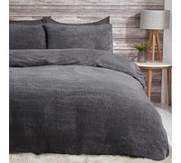 Sleepdown - Parure de lit en Polaire Cosy avec Housse de Couette et taies d'oreiller, Couleur vin