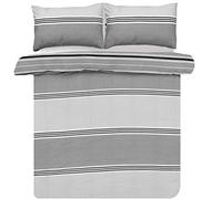 Sleepdown Parure de lit Simple, Coton Polyester, Gris, Double