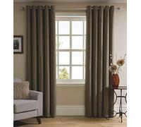 Sleepdown Rideau à œillets 100% Polyester à Chevrons Naturel 167 x 137 cm