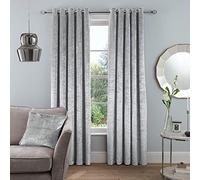 Sleepdown Rideaux de Luxe doublés en Velours écrasé Super Isolant Thermique pour Chambre à Coucher et Salon Argenté 117 x 183 cm