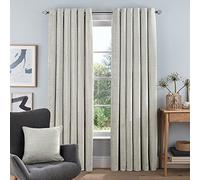 Sleepdown Rideaux doublés à œillets en Chenille pour Chambre et Salon Crème 168 x 137 cm