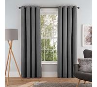 Sleepdown Rideaux doublés à œillets en Polaire Super Doux pour Chambre à Coucher et Salon - 168 x 183 cm - Gris - 2 Panneaux - 2x 66" x 72"