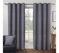 Sleepdown Rideaux doublés à œillets texturés imprimés pour Chambre à Coucher et Salon 168 x 183 cm Anthracite 2 Panneaux