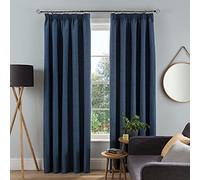 Sleepdown Rideaux occultants doublés à Isolation Thermique pour Chambre à Coucher et Salon 117 x 137 cm Bleu Marine 2 Panneaux