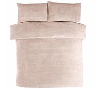 Sleepdown Teddy Parure de lit en Polaire avec Housse de Couette et taie d'oreiller Thermique Chaude et Douillette Super Douce Ivoire Naturel 1 piece