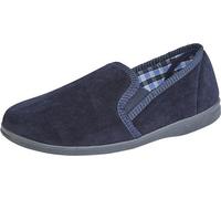 Sleepers - Pantoufles pour homme "Wilson", velours DF2008 (42 EU) (Bleu marine)