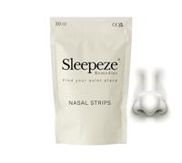 Sleepeze Remedies Bandelettes Nasales Grand Clair, 30 Bande Nasale Anti ronflement pour nez Congestionné et Améliore Oxygénation, Premium Nose Strips forte tenue pour Sport et Sommeil, Ecarteur Nasal