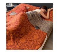 Sleeping Bag Liners Lightweight Voyage Camping Feuille Double Gauze Coton Adulte Hôtel Compact Portable Sleeping Sack Indoor Outdoor Auberges Voyage (Orange,160x210cm-63x82")