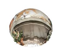 Sleeping Cat Bonnet de douche imperméable double couche pour homme et femme - Protection des cheveux pour le bain, masques faciaux, spa