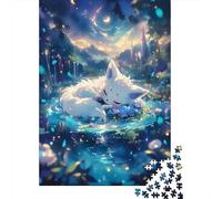 Sleeping Fox in Fantasy Forest Puzzle Adulte De 1000 Pièces, 52x38cm/1000pcs; Carton Blanc pour Un Tri Organisé; Projet À Partager avec des Proches